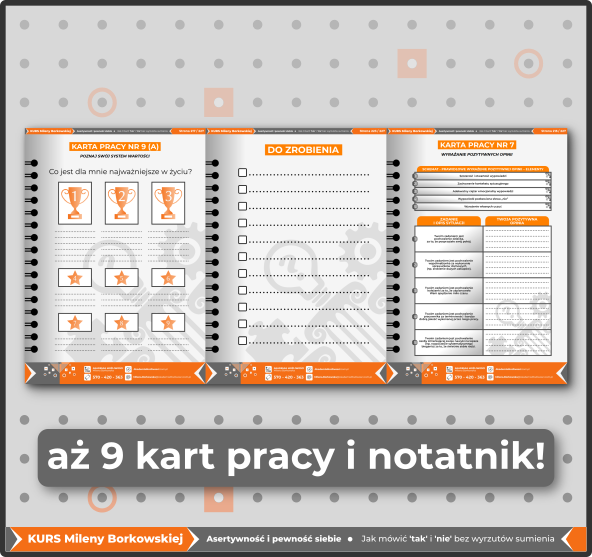 9 kart pracy i notatnik do druku