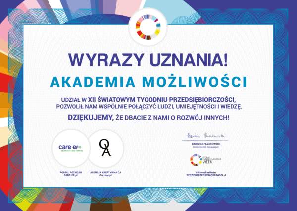 Akademia Możliwości i Fundacja Światowego Tygodnia Przedsiębiorczości